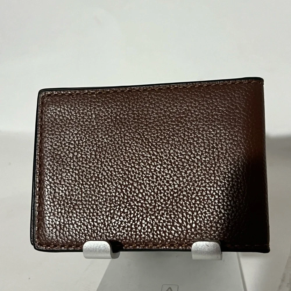 COACH Men's Brown Leather Bifold Wallet